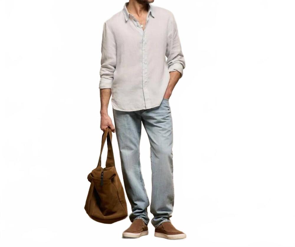 NEW JAMES PERSE classic lightweight linen shirt in memory pigment